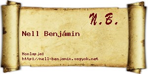 Nell Benjámin névjegykártya